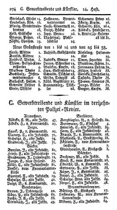C. Gewerbetreibende und Künstler