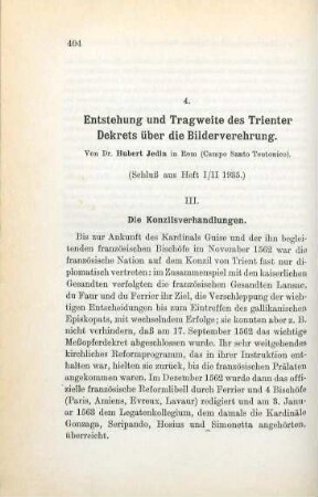 404-429 Entstehung und Tragweite des Trienter Dekrets über die Bilderverehrung