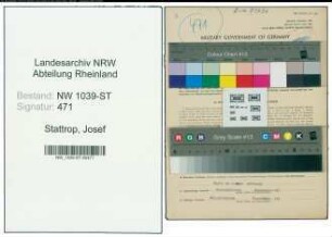 Entnazifizierung Josef Stattrop , geb. 26.12.1882 (Tabakwarenhaendler)