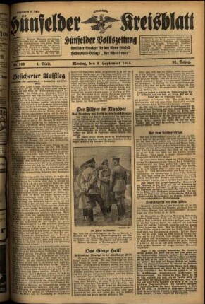 Erste Ausgabe vom Montag, den 09. September 1935.