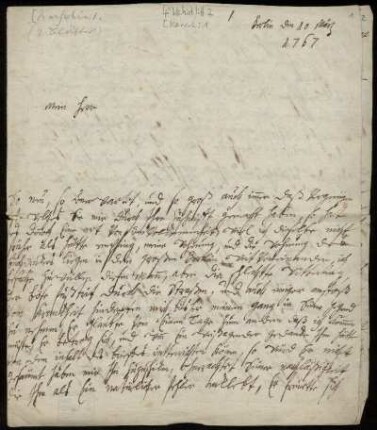 Brief von Anna Luise Karsch an Rudolf Erich Raspe