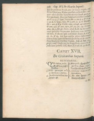 Caput XVII. De Civitatibus Imperii.