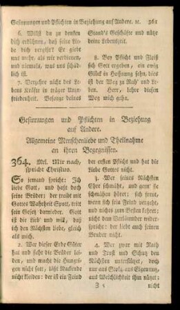 [7.] Gesinnungen und Pflichten in Beziehung auf Andere Nr. 364 - 390