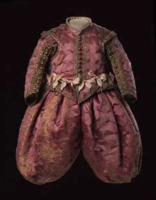 Wams / Jungenkleid des Kurprinzen Johann Georg (II.) von Sachsen (1613-1680) bestehend aus Wams und Hose