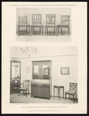 Taf. 27. Stühle und Möbelgruppe aus dem Kgl. Kunstgewerbe-Museum, Dresden.
