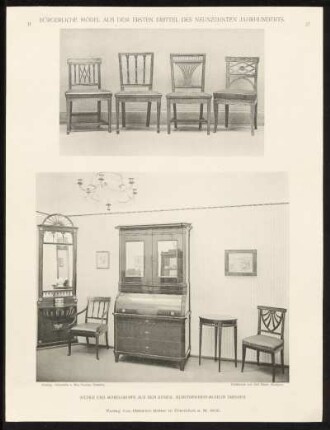Taf. 27. Stühle und Möbelgruppe aus dem Kgl. Kunstgewerbe-Museum, Dresden.