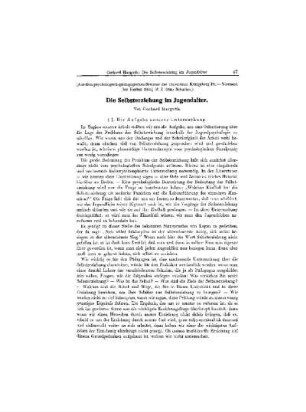 Die Selbsterziehung im Jugendalter