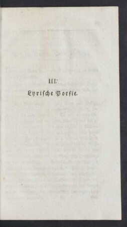 III. Lyrische Poesie.