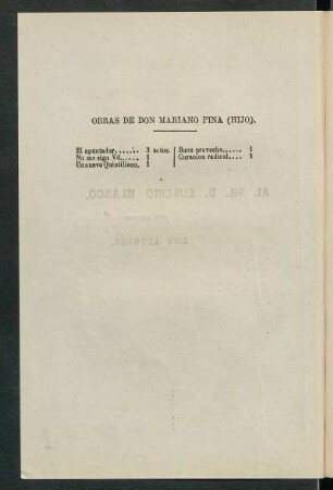 Obras de Don Mariano Pina (Hijo)
