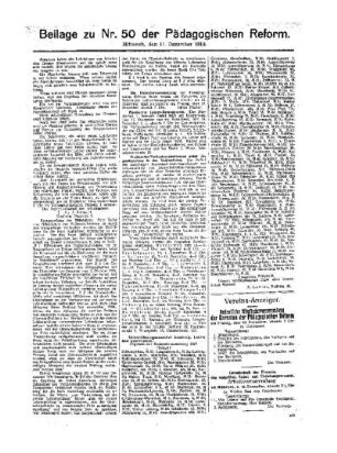 Aus Hamburg : (Fortsetzung aus dem Hauptblatt) ; Beilage zu Nr. 50 der Pädagogischen Reform