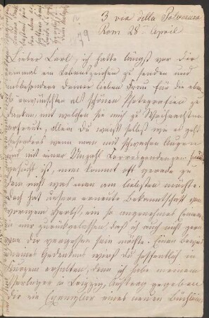 Brief von Malwida von Meysenbug an Carl von Meysenbug