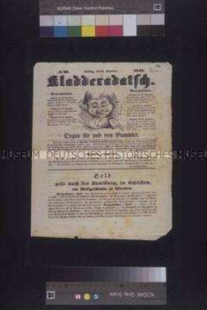 Politisch-satirische Zeitschrift: Kladderadatsch, Nr. 20; Berlin, 17. September 1848