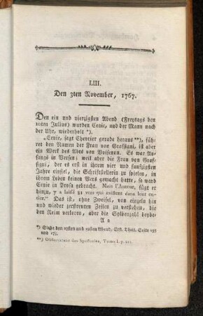 LIII. Den 3ten November, 1767