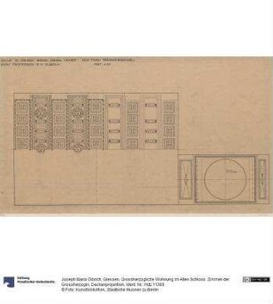 Giessen, Grossherzogliche Wohnung im Alten Schloss Zimmer der Grossherzogin, Deckenprojektion