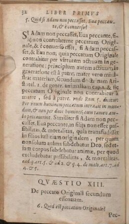 Qvaestio XIII. De peccato Originali secundum essentiam.