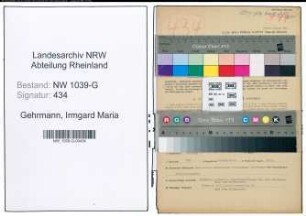 Entnazifizierung Irmgard Maria Gehrmann , geb. 10.11.1911 (Stenotypistin)