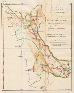 Taf: II. Die seit 1840 unter directer holländischer Verwaltung stehenden Battaländer ...