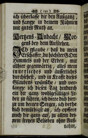 Hertzens-Andacht/ Morgens bey dem Aufstehen.