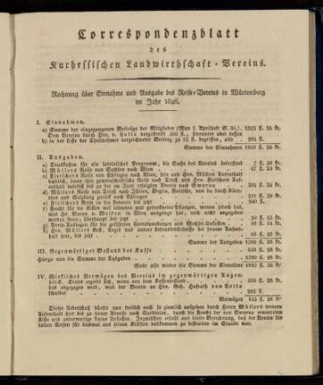 Correspondenzblatt des Kurhessischen Landwirthschaft-Vereins