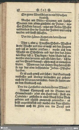 Vor die Heyserkeit ein bewährtes Mittel