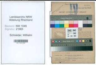 Entnazifizierung Wilhelm Schneider , geb. 22.09.1888 (Verwaltungsangestellter)