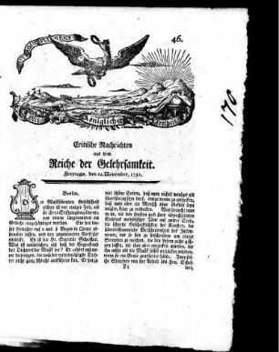 November, 1751. Sechs und vierzigstes Stück