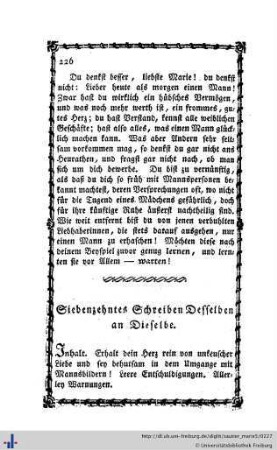 XVII - XX. Schreiben.
