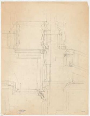 Thiersch, Friedrich von; München; Justizpalast - Treppenhaus (Schnitt)