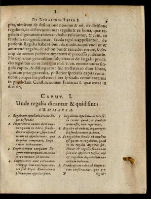 Caput. I. Unde regalia dicantur & quid sint?