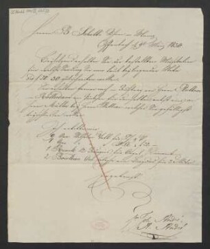Brief an B. Schott's Söhne : 09.03.1830