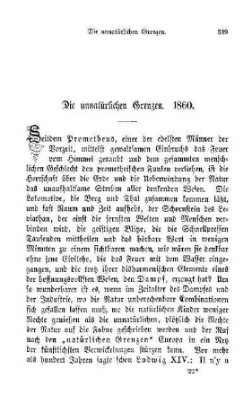 Die unnatürlichen Grenzen. 1860