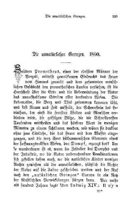 Die unnatürlichen Grenzen. 1860