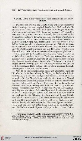 XXVIII: Ueber einen Grundunterschied antiker und moderner Malerei