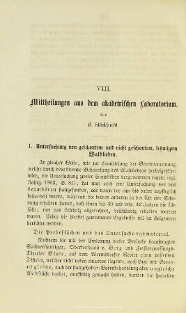 VIII. Mittheilungen aus dem akademischen Laboratorium