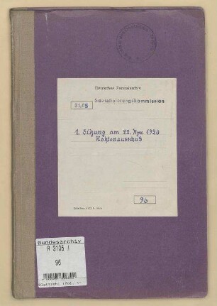 1. Sitzung am 22. Apr. 1920: Kohlenausschuss