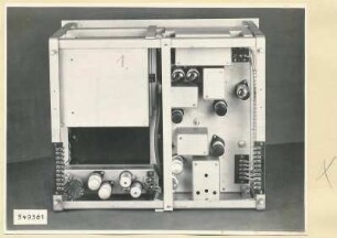 Pegelschreiber, Einschub Typ 06.91014.1, Schreibgerät, Rückseite geöffnet, Foto 1954