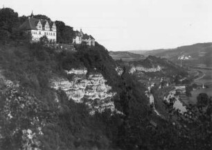 Die Dornburger Schlösser : Blick auf die Dornburger Schlösser nördlich Jena