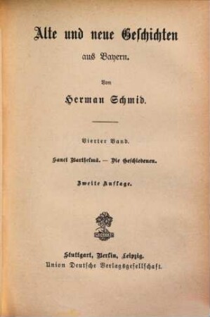 Alte und neue Geschichten aus Baiern, 4. Sanct Barthelmä. Die Geschiedenen
