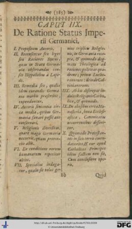 Caput VIII. De Ratione Status Imperii Germanici.