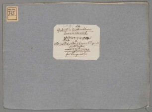Omnes de Saba, V (4), orch, org, MH 350, G-Dur - BSB Mus.ms. 343 : [caption title:] Graduale in Epiphania Domini. di M: Haydn mpria. // [binding title, by other hand:] Graduale in Epiphania Domini. // Omnes des Saba venient. // [Incipit] // A // 4 Voci, 2 Viol:, 2 Oboi, 2 Corni e l'Organo. // di MHaydn. // comp: 2 Januar 1784. // In Originali