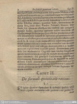 CAPUT II. De formali quantitatis ratione.