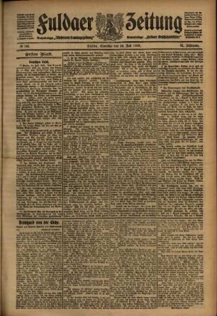Erste Ausgabe vom Samstag, den 24. Juli 1909.