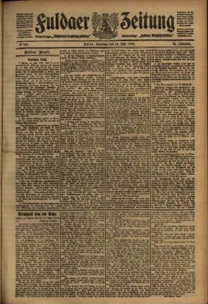 Erste Ausgabe vom Samstag, den 24. Juli 1909.