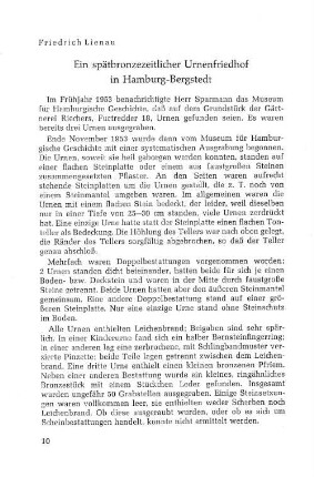 Ein spätbronzezeitlicher Urnenfriedhof in Hamburg-Bergstedt