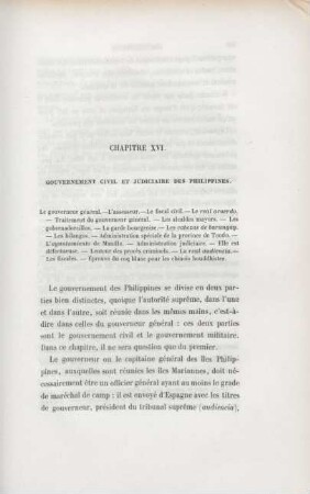 Chapitre XVI. Gouvernement civil et judiciaire des Philippines
