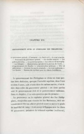 Chapitre XVI. Gouvernement civil et judiciaire des Philippines