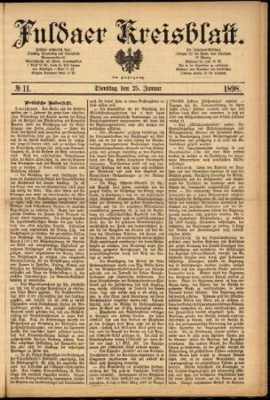 Ausgabe vom Dienstag, den 25. Januar 1898.