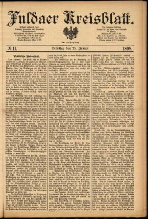 Ausgabe vom Dienstag, den 25. Januar 1898.