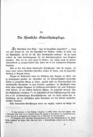 VII. Die öffentliche Gesundheitspflege