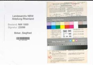 Entnazifizierung Siegfried Birker, geb. 29.05.1906 (Dolmetscher)